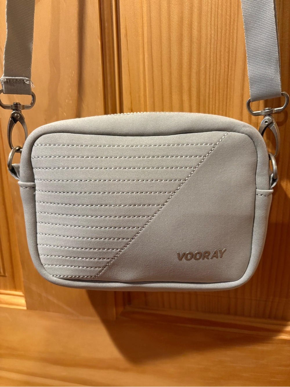 Vooray Sidekick Crossbody Bag in the Gray Moto colorway
